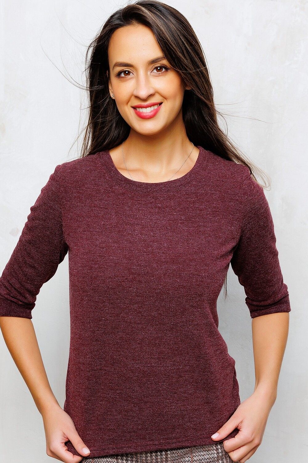 Джемпер трикотажный 333 - темно-бордовый