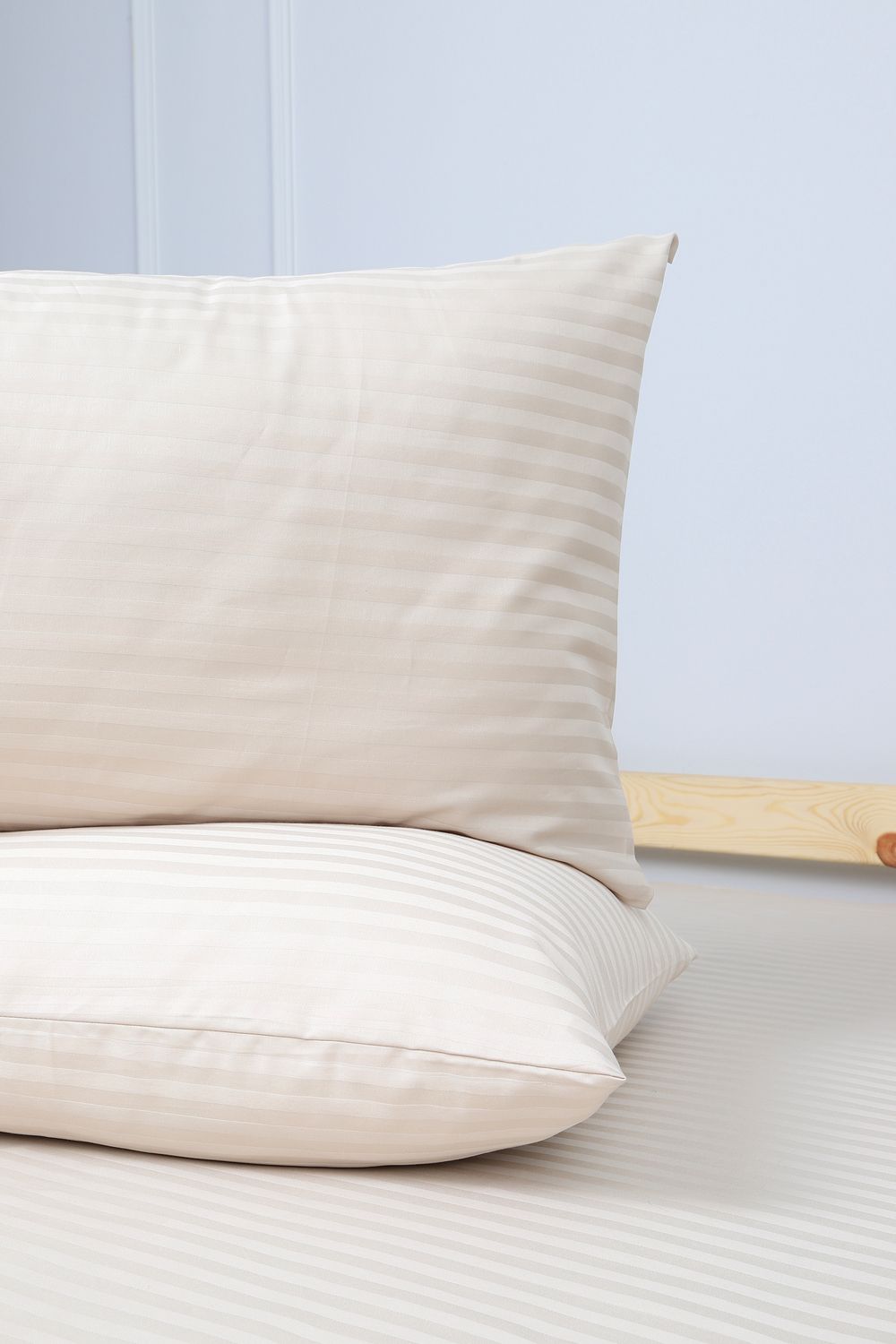 Наволочка из страйп-сатина Комфорт - фисташковый