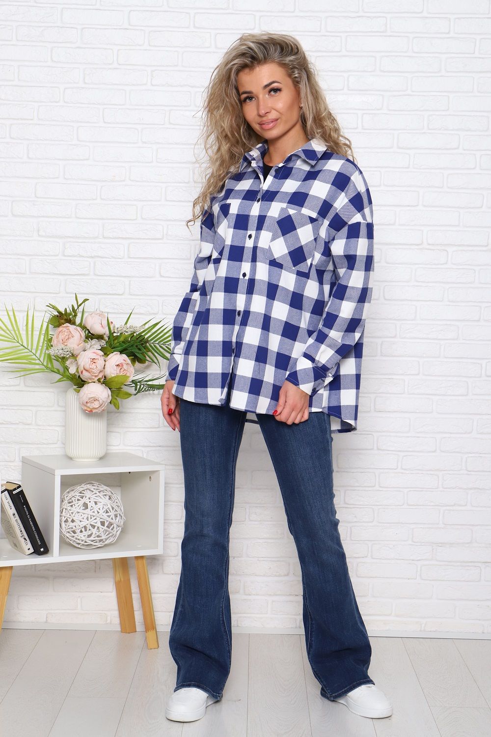Туника 57045 - сине-белый