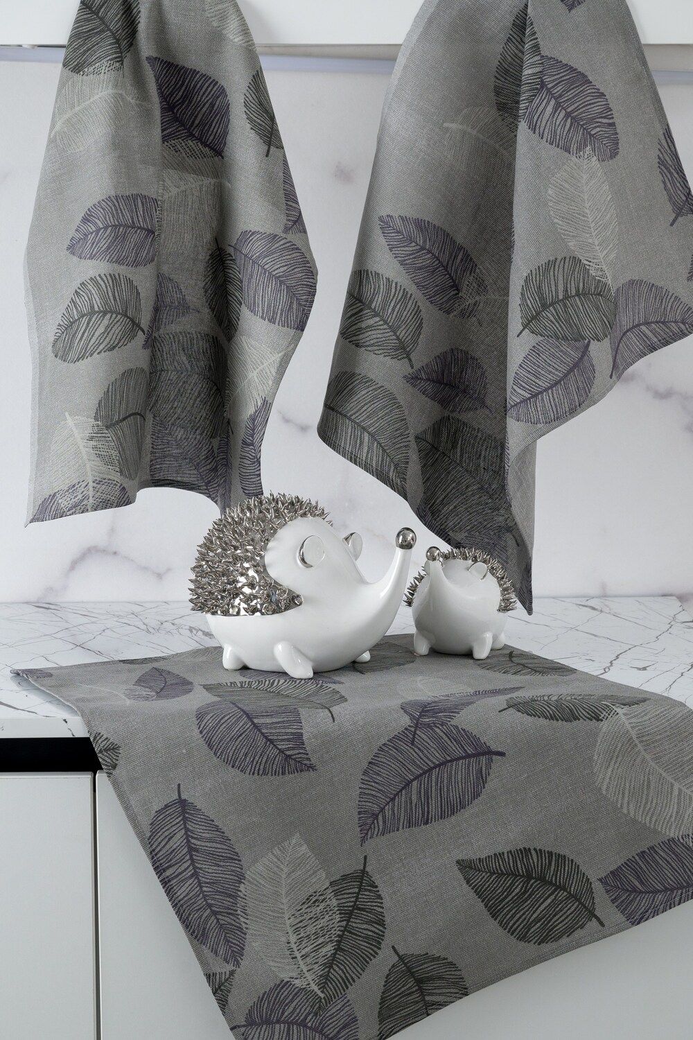 Набор кухонных полотенец Блоссом - серый