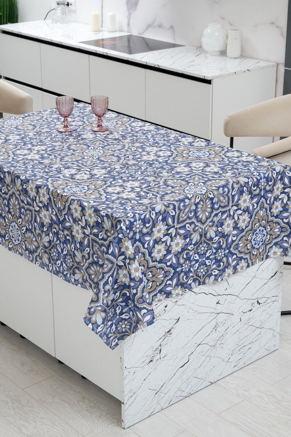 Скатерть Парма - серо-синий