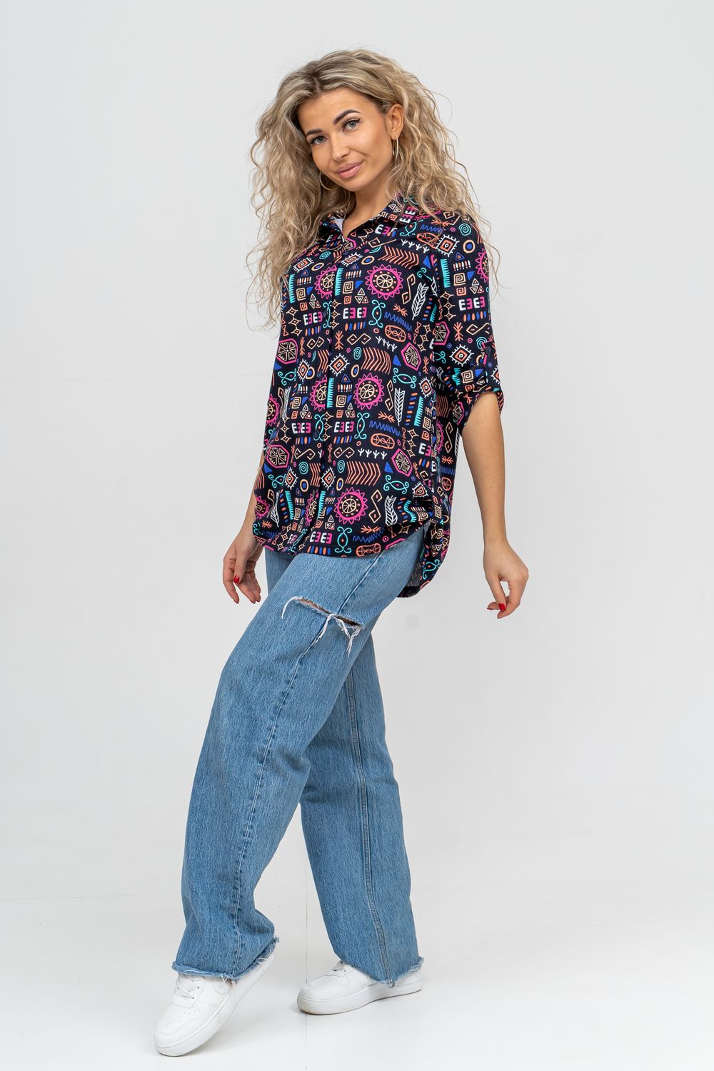 Туника 36689 - сине-розовый