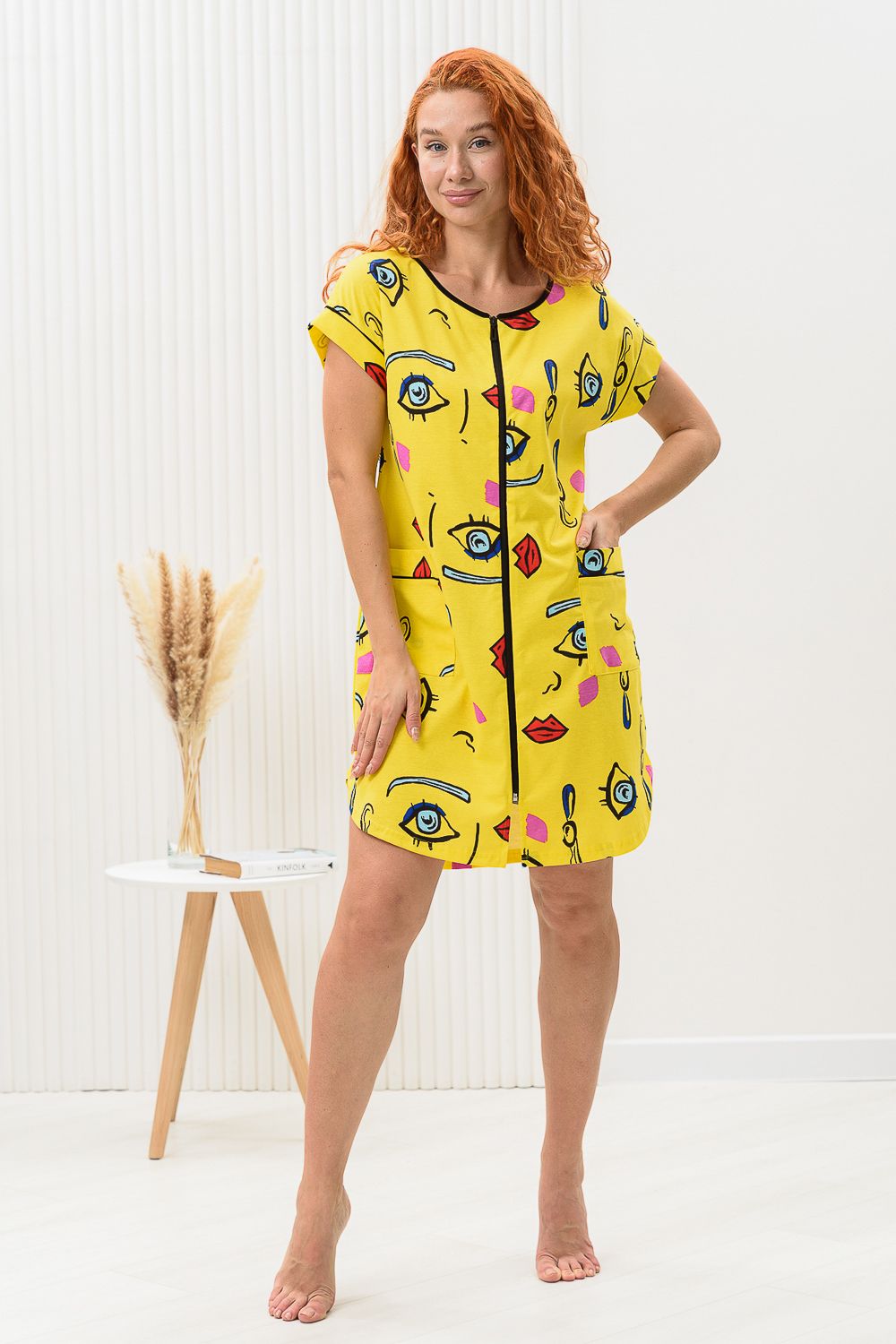 Халат женский 8442 - желтый