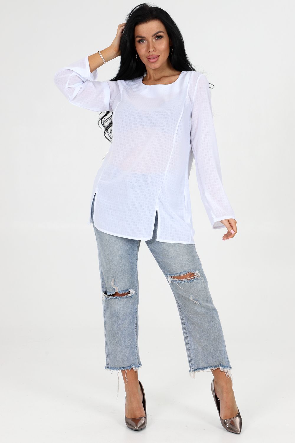 Туника 52162 - белая клетка