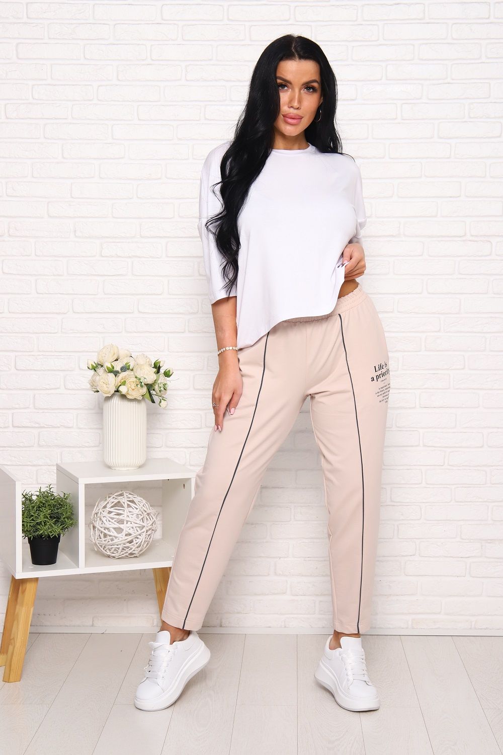 Брюки 57139 - бежевый