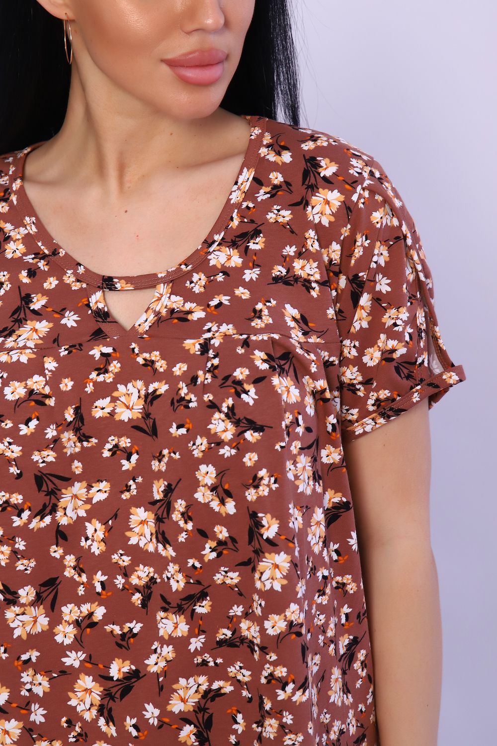 Сорочка 13116 - коричневый