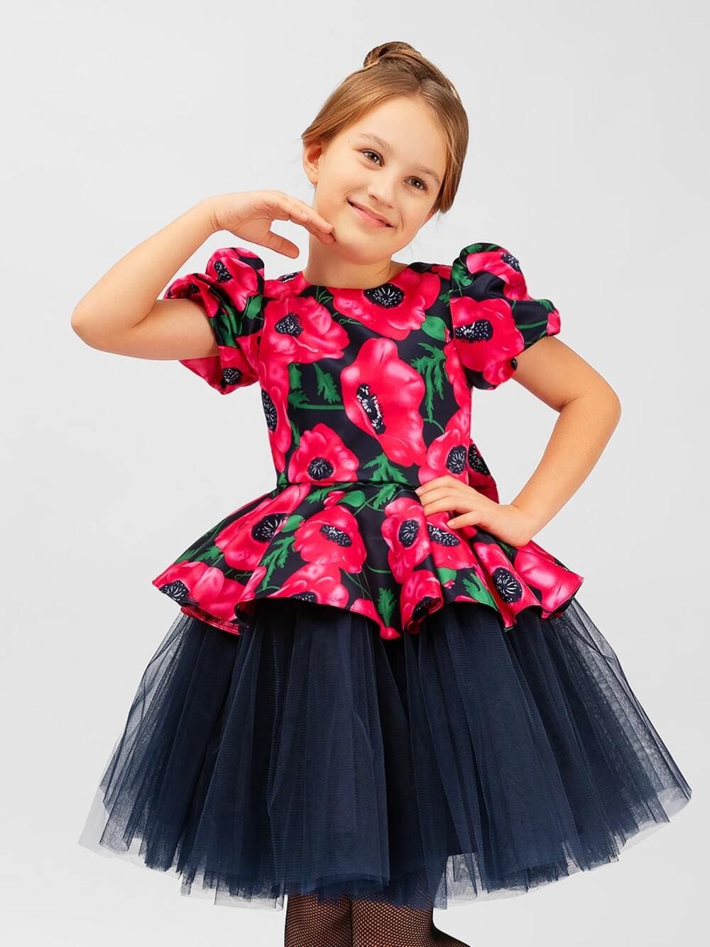 Платье нарядное для девочки SP2010 - малиновый