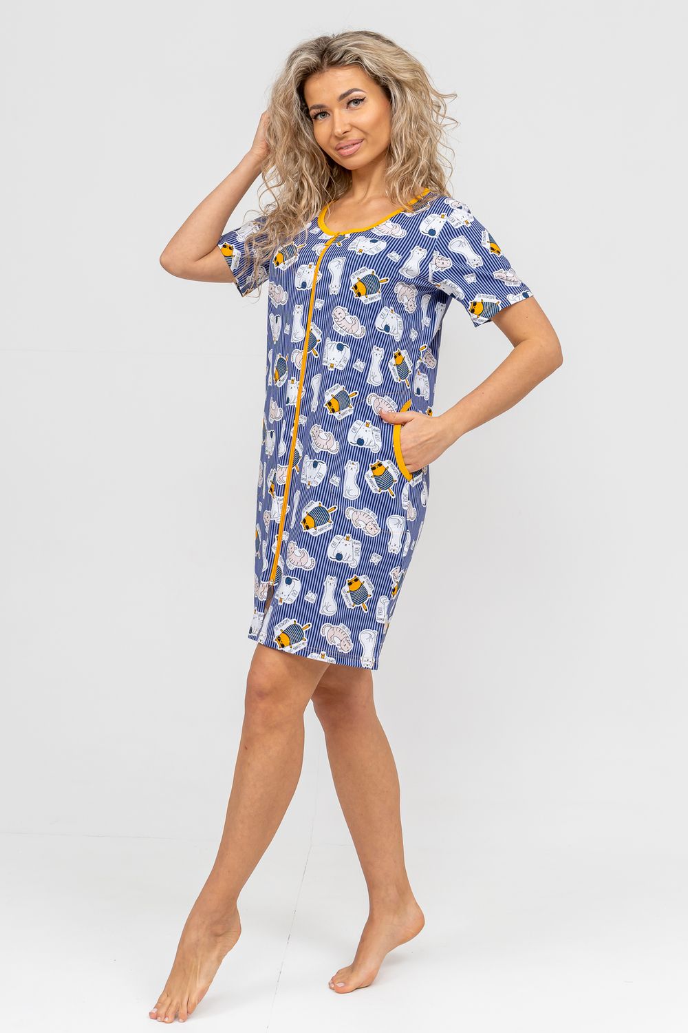 Халат 36710 - синий