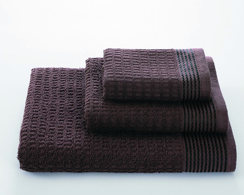 Полотенце махровое Волна - коричневый