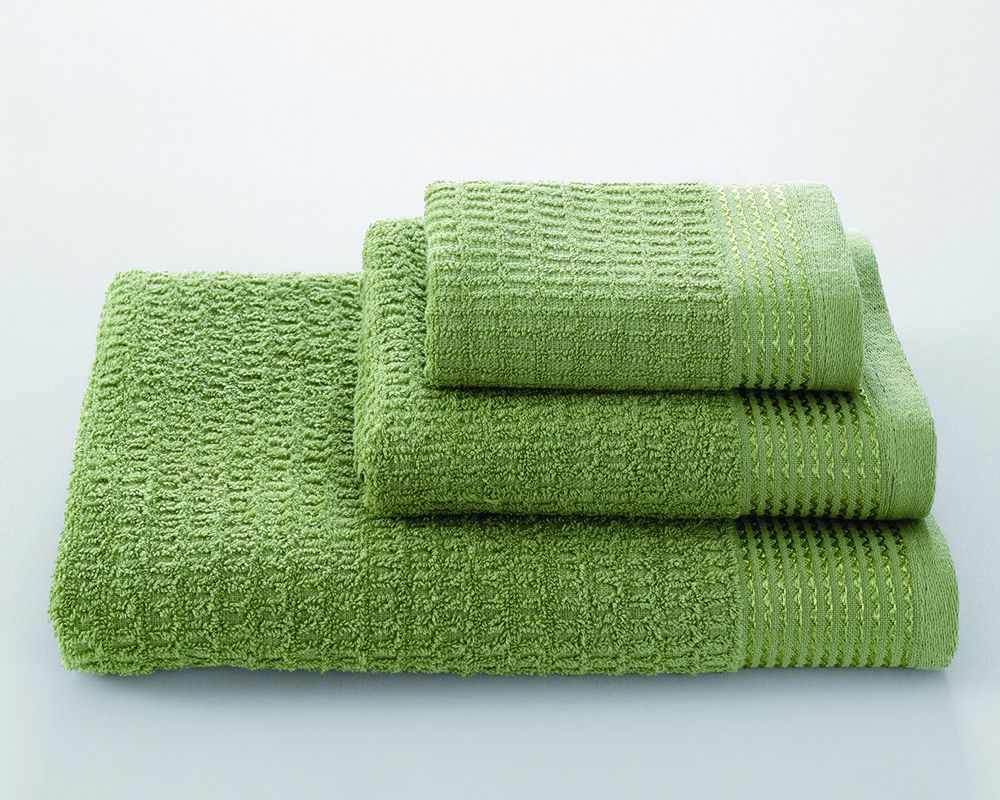 Полотенце махровое Волна - оливковый