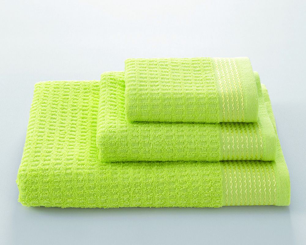 Полотенце махровое Волна - лимонный