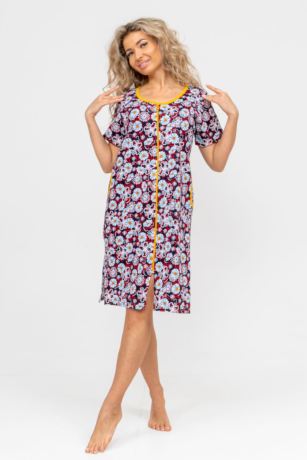 Халат 36712 - сине-красный