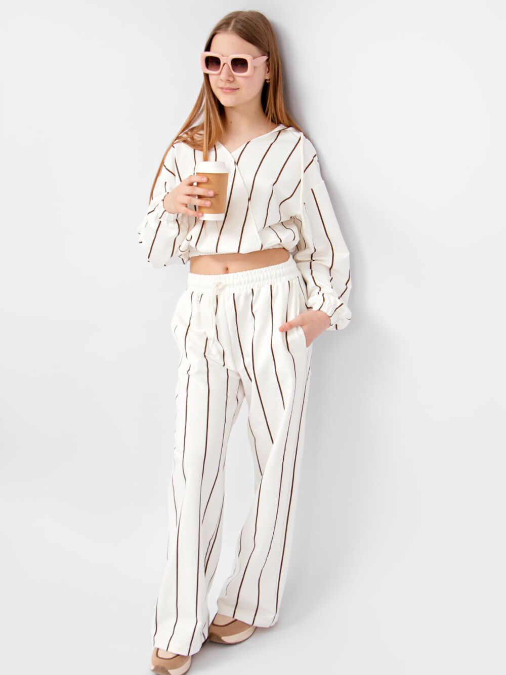 Костюм трикотажный для девочки  SP377 - белый