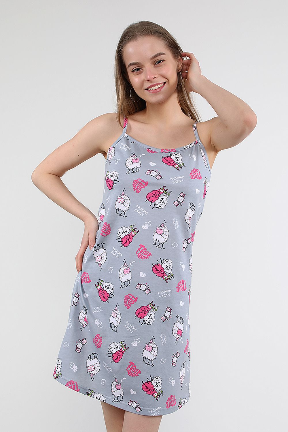 Сорочка 88063 - серый