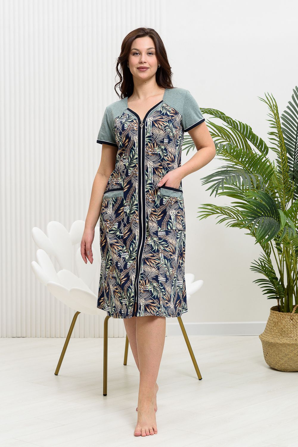 Халат женский 9222 - синий