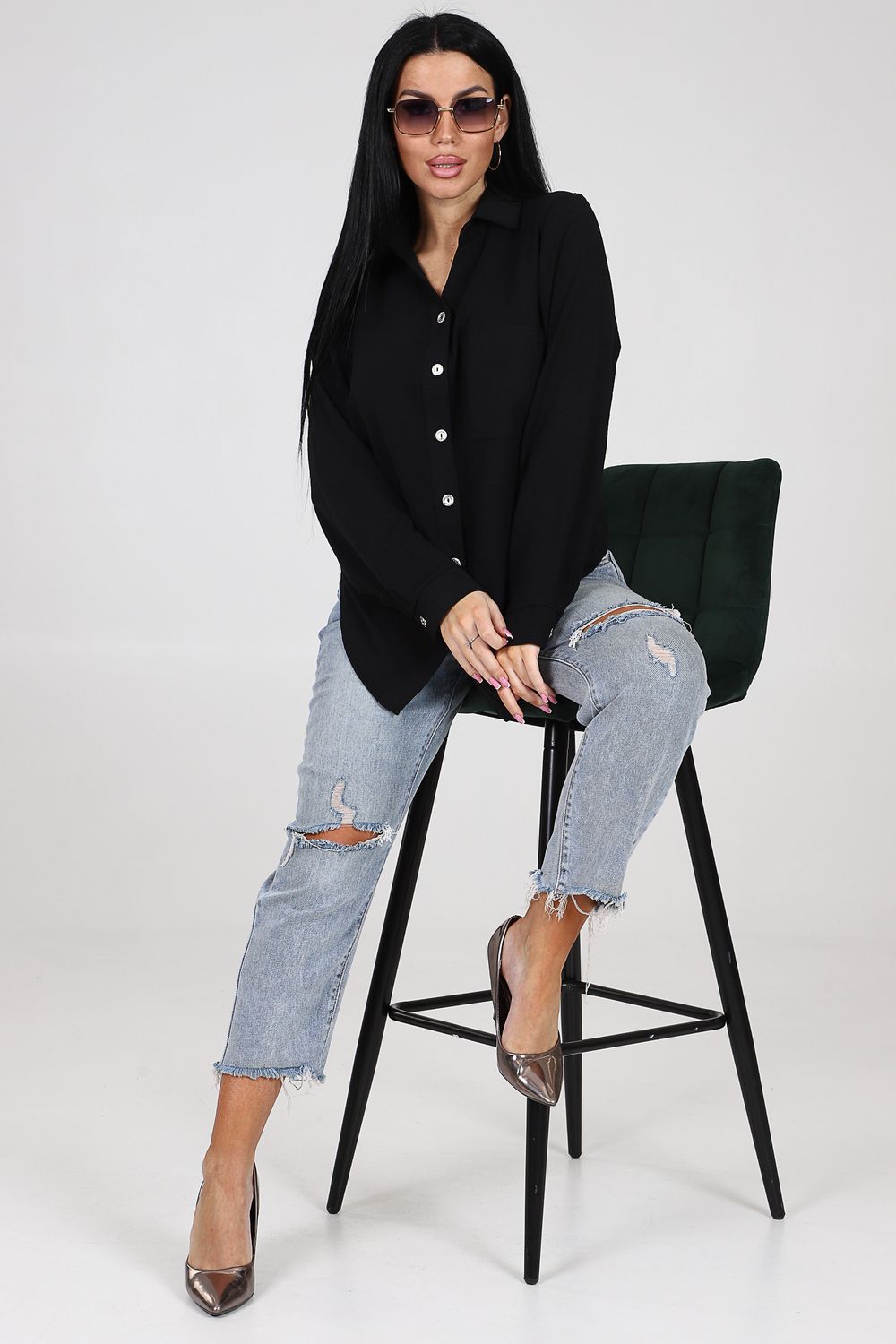 Женская рубашка 31799 - черный