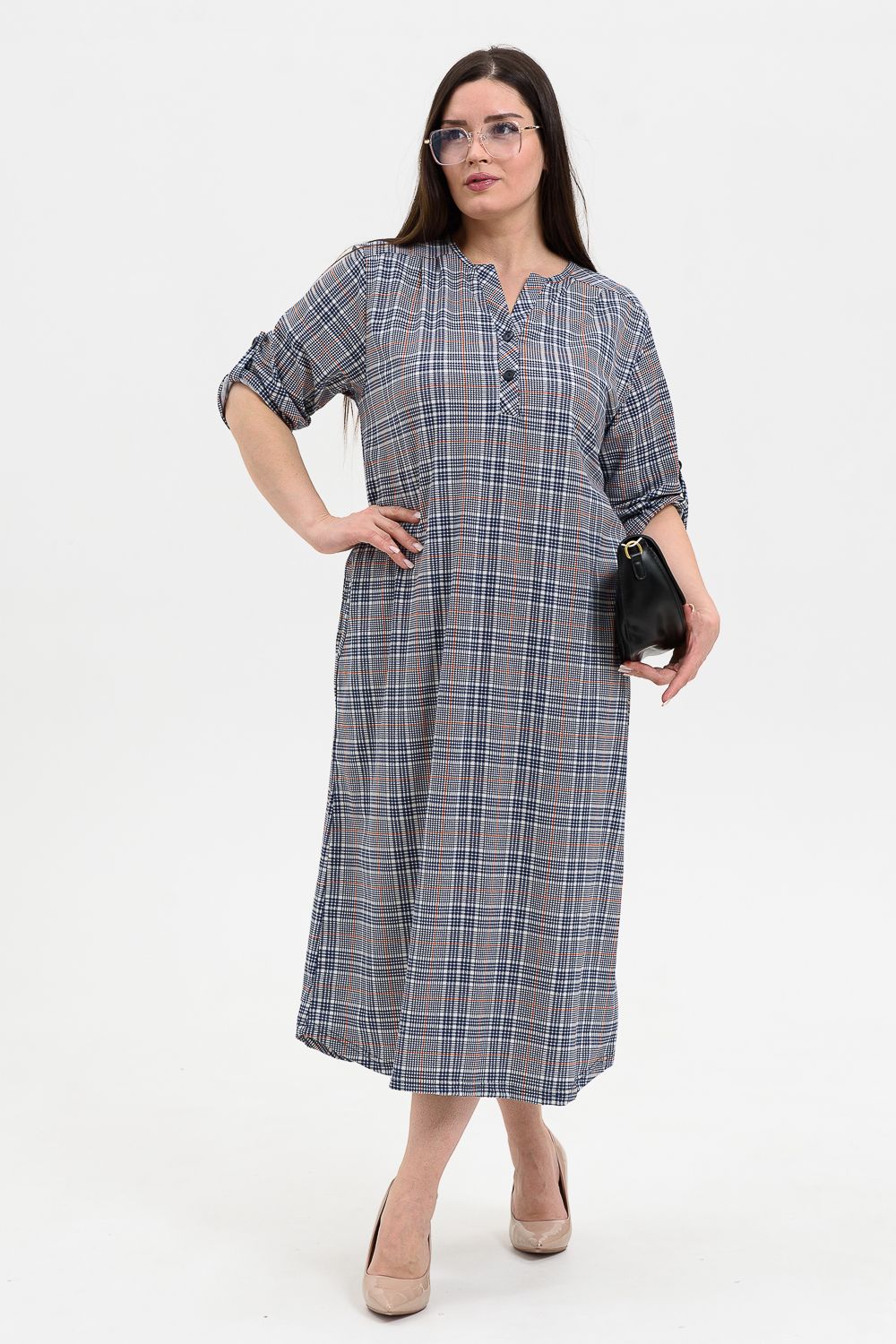 Платье 21559 - серая клетка
