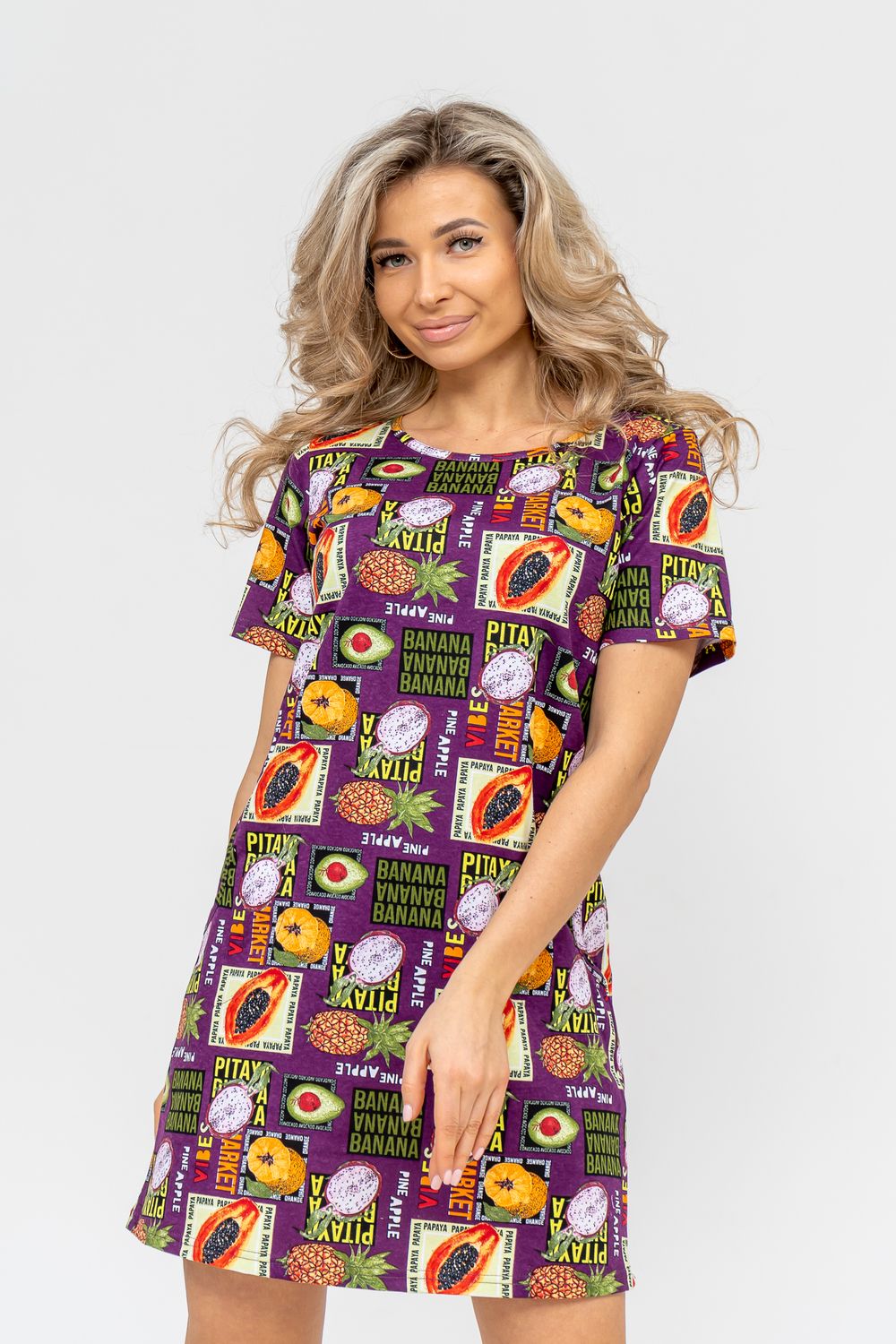 Туника 36727 - баклажан