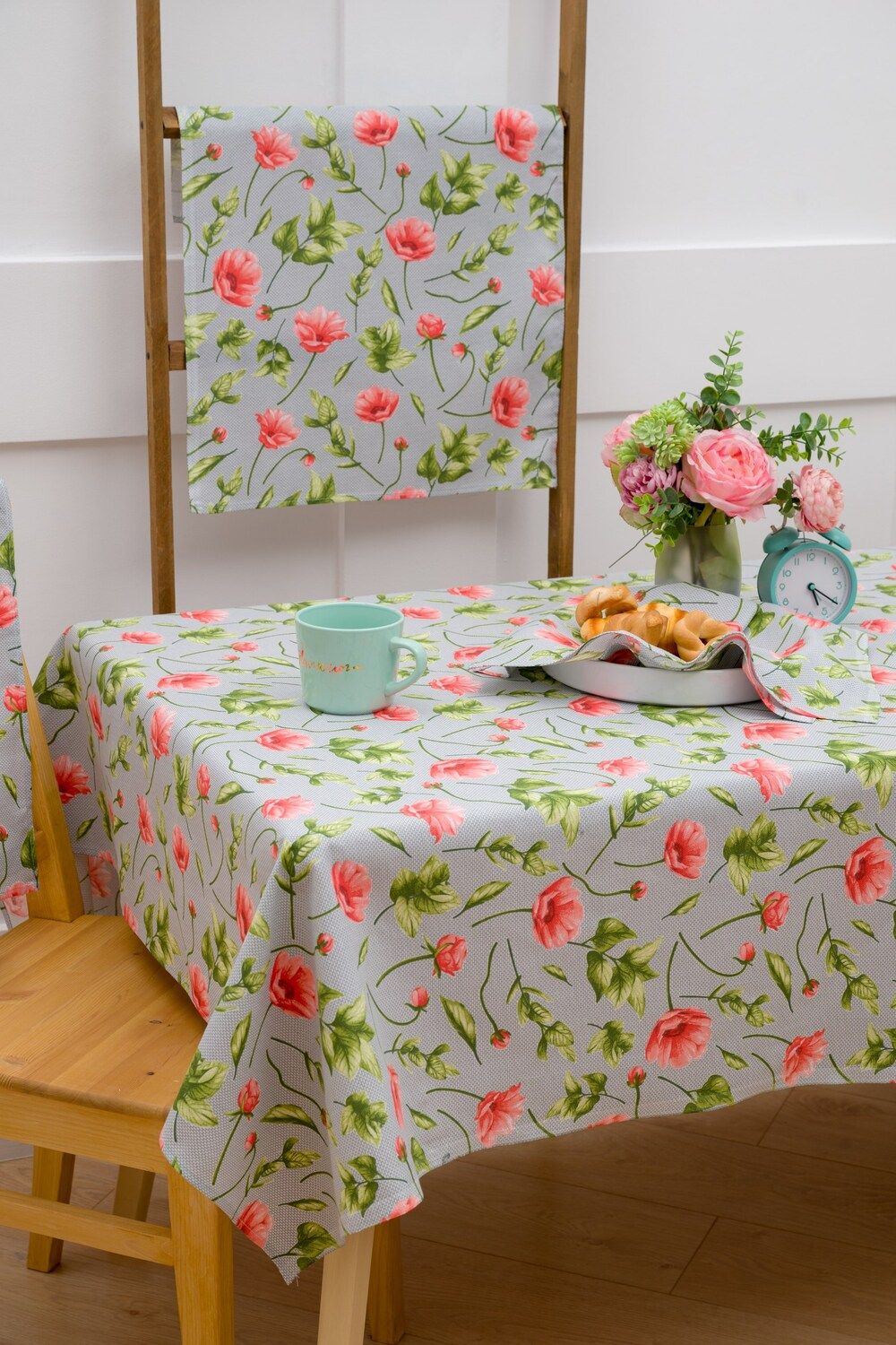 Скатерть Маки - серый