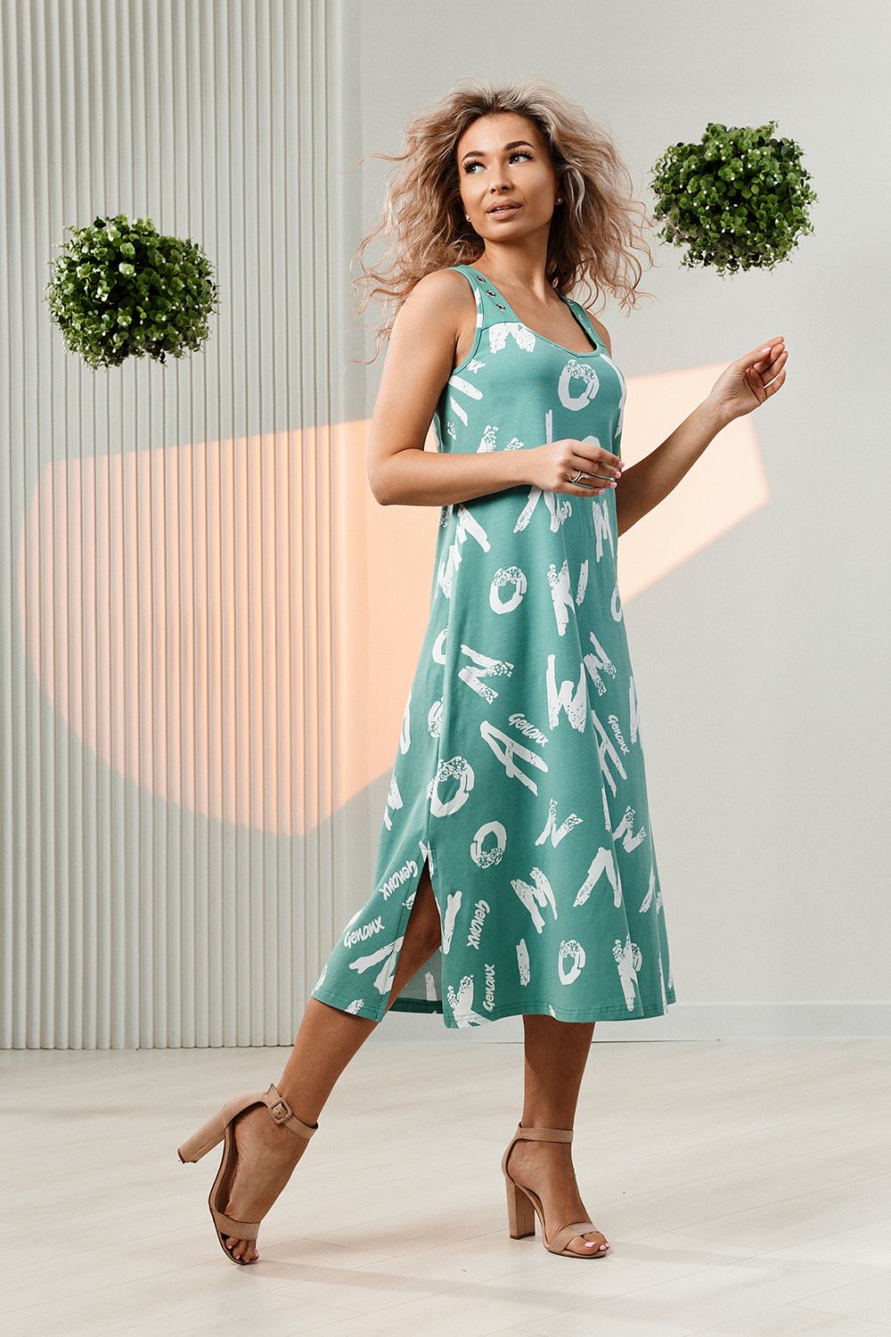 Сарафан 8385 - зеленый