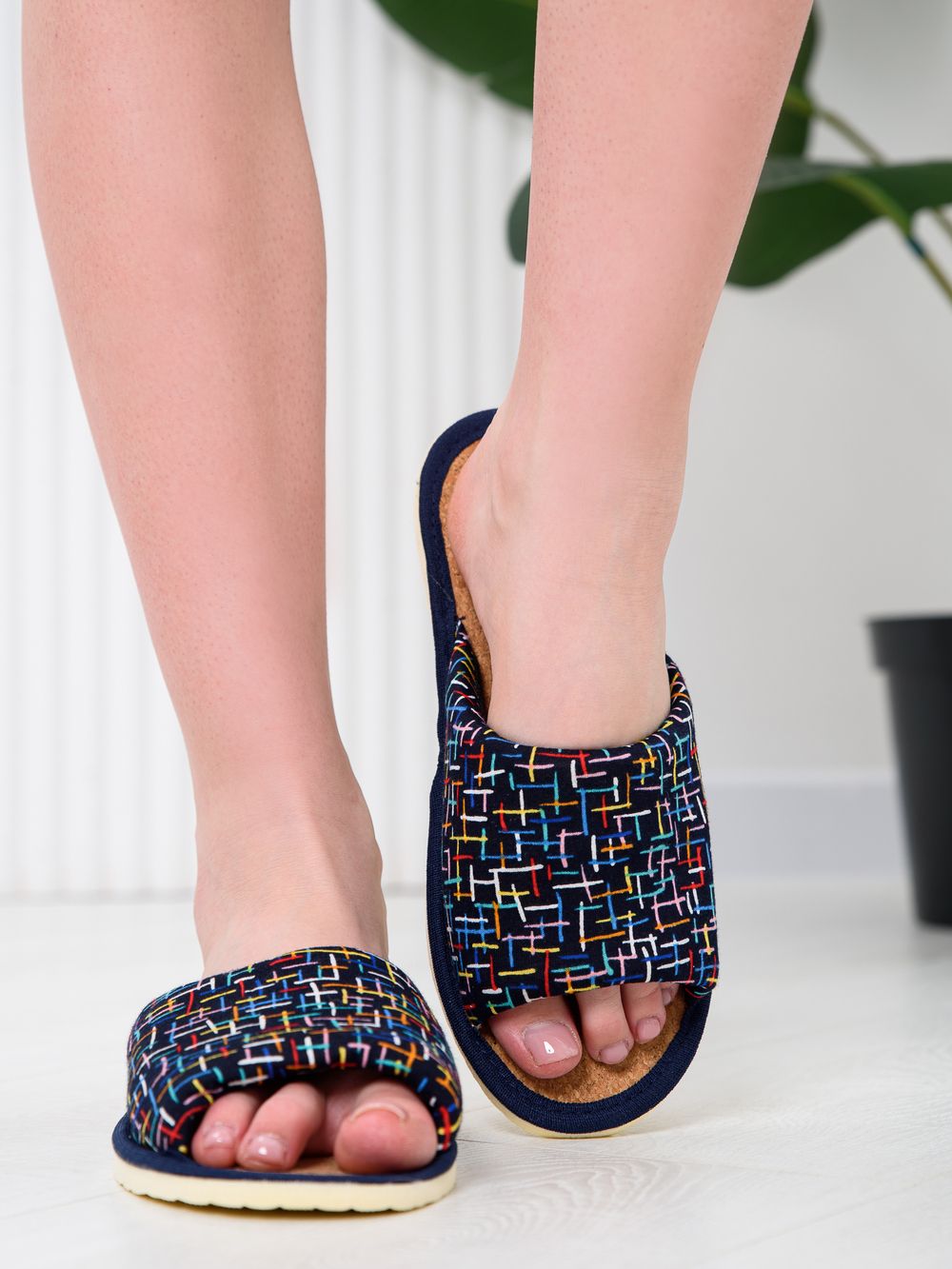 Тапочки женские арт.118п - синий