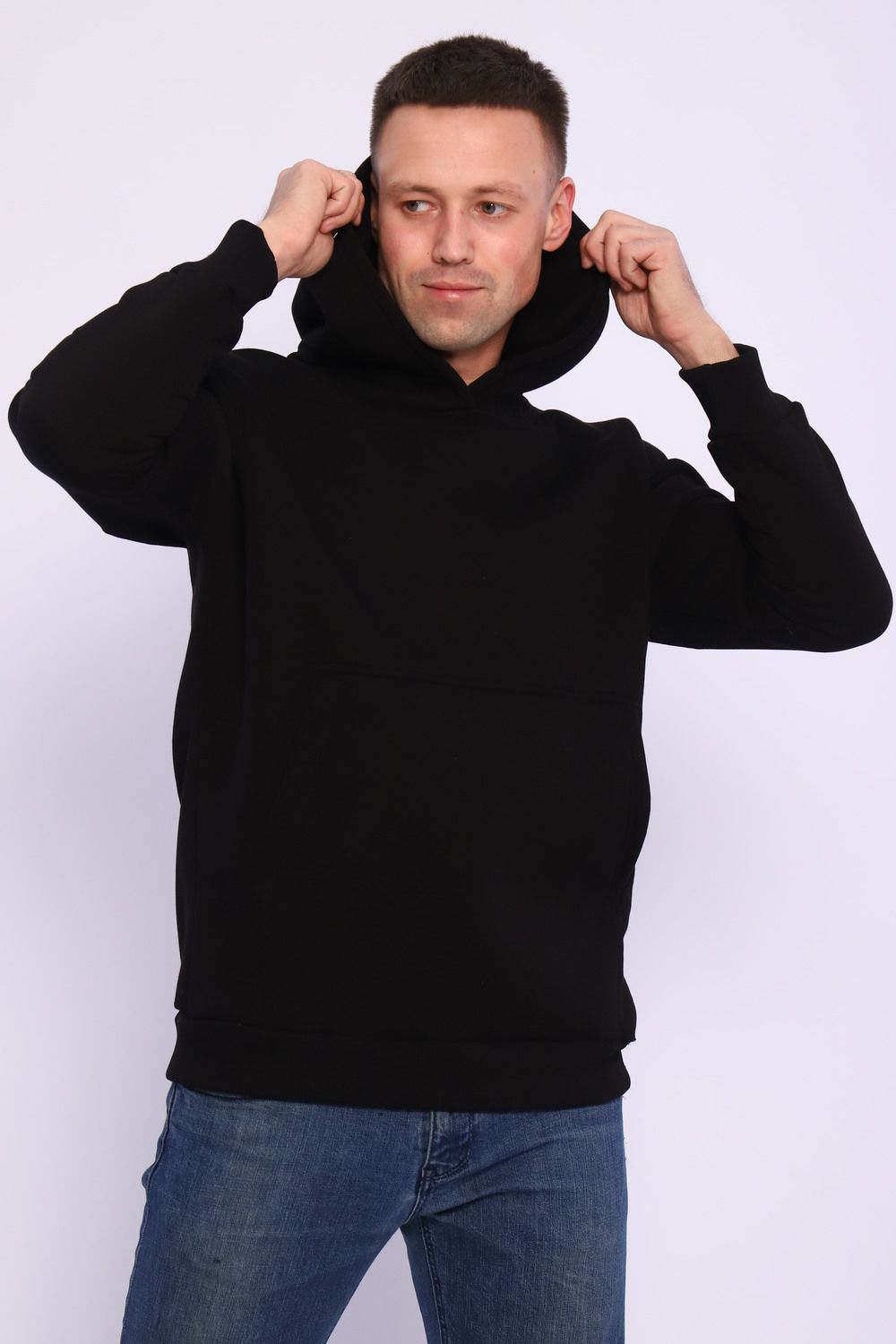 Худи мужское на флисе, Арт. 1094 - черный