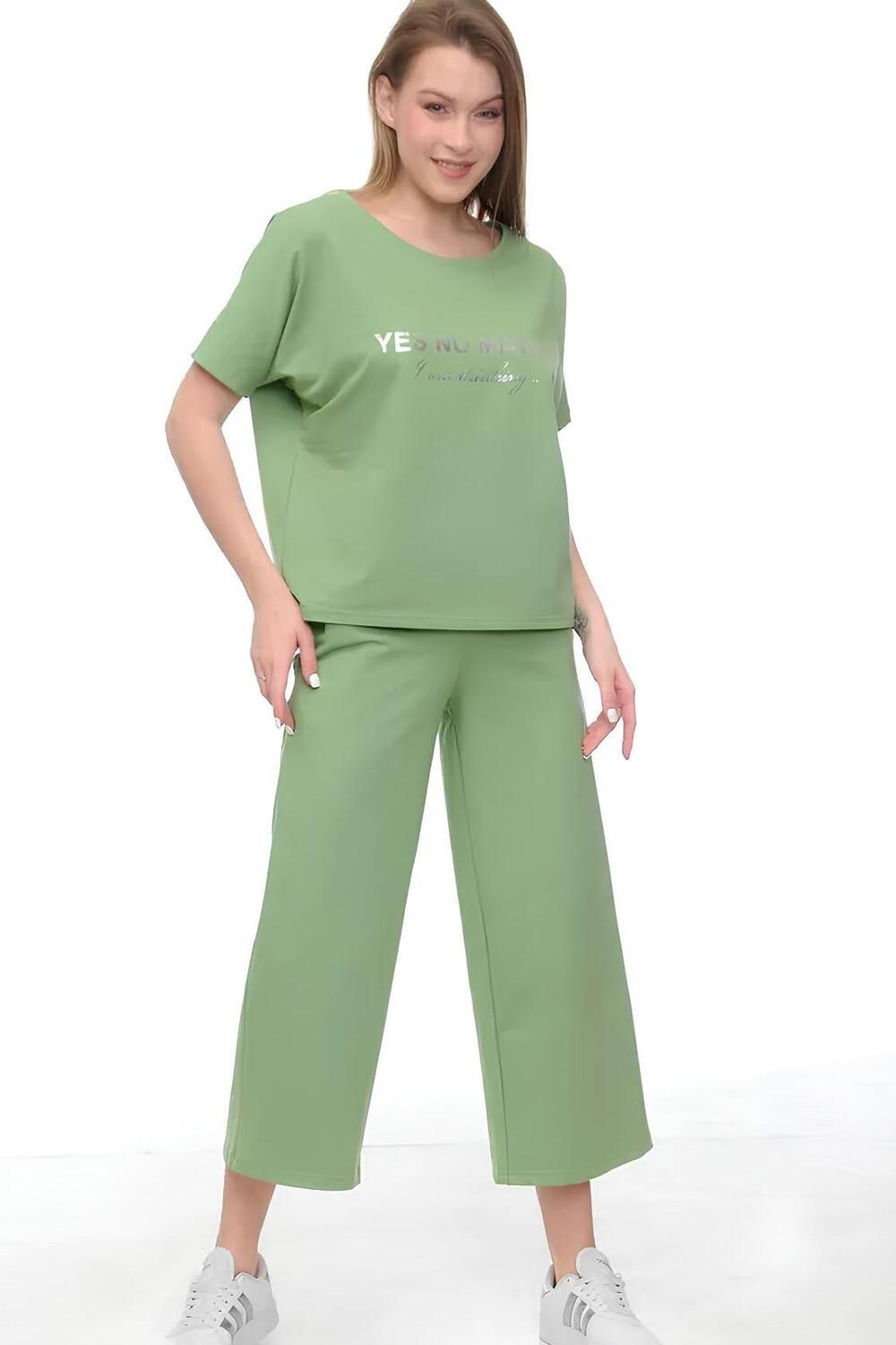 Костюм с кюлотами, футер двухнитка, Арт. 1050 - оливковый