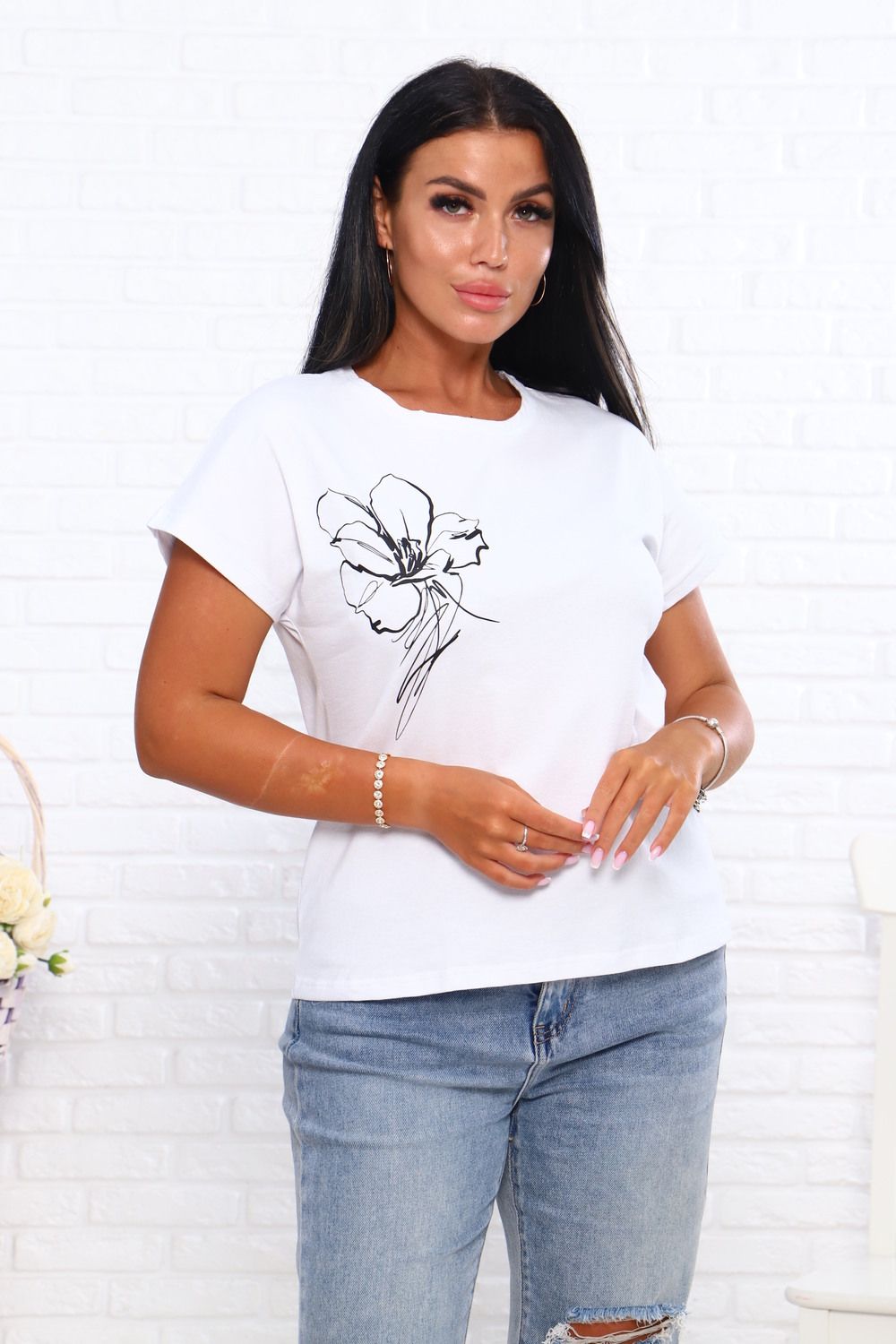 Футболка с рисунком Арт. 790 - белый