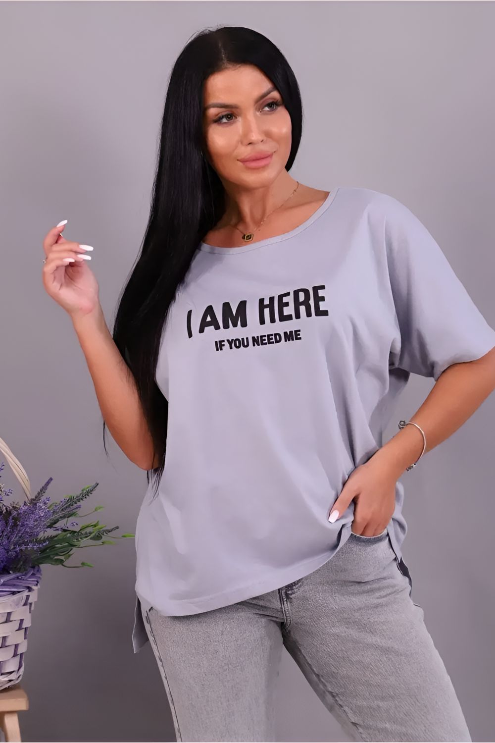 Футболка сзади удлиненная Арт. 726 - светло-серый