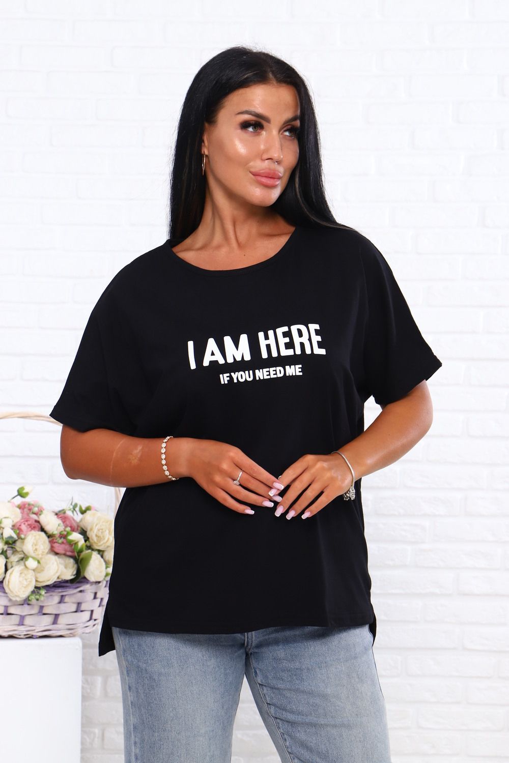 Футболка сзади удлиненная Арт. 726 - черный