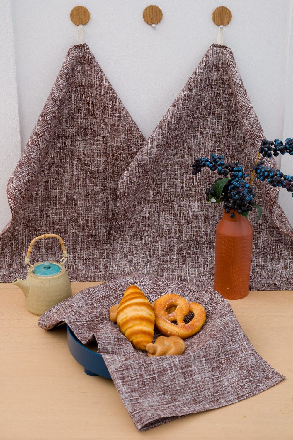 Полотенце Фактура на льне - шоколад