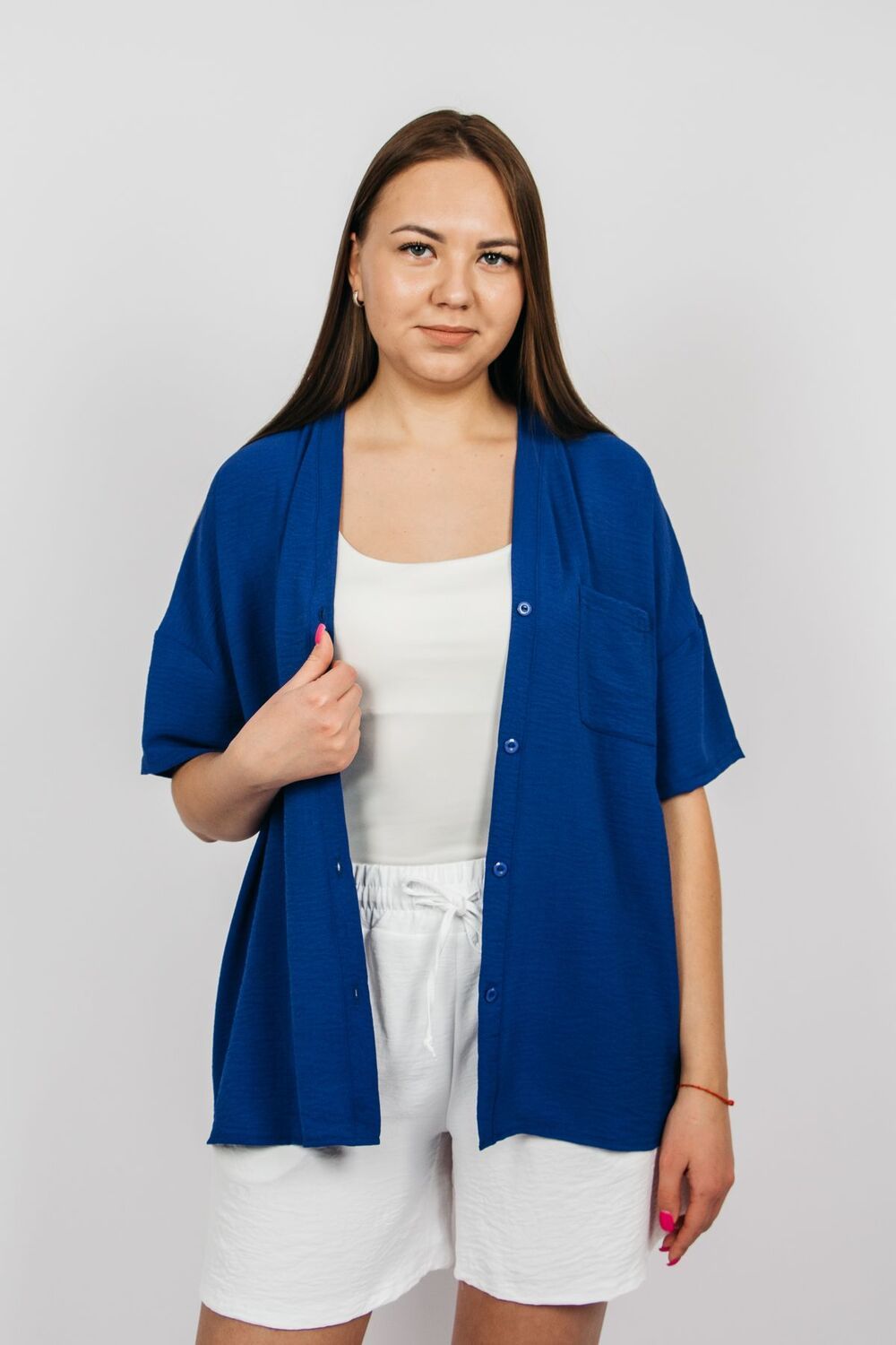 Рубашка женская 0630 - темно-синий
