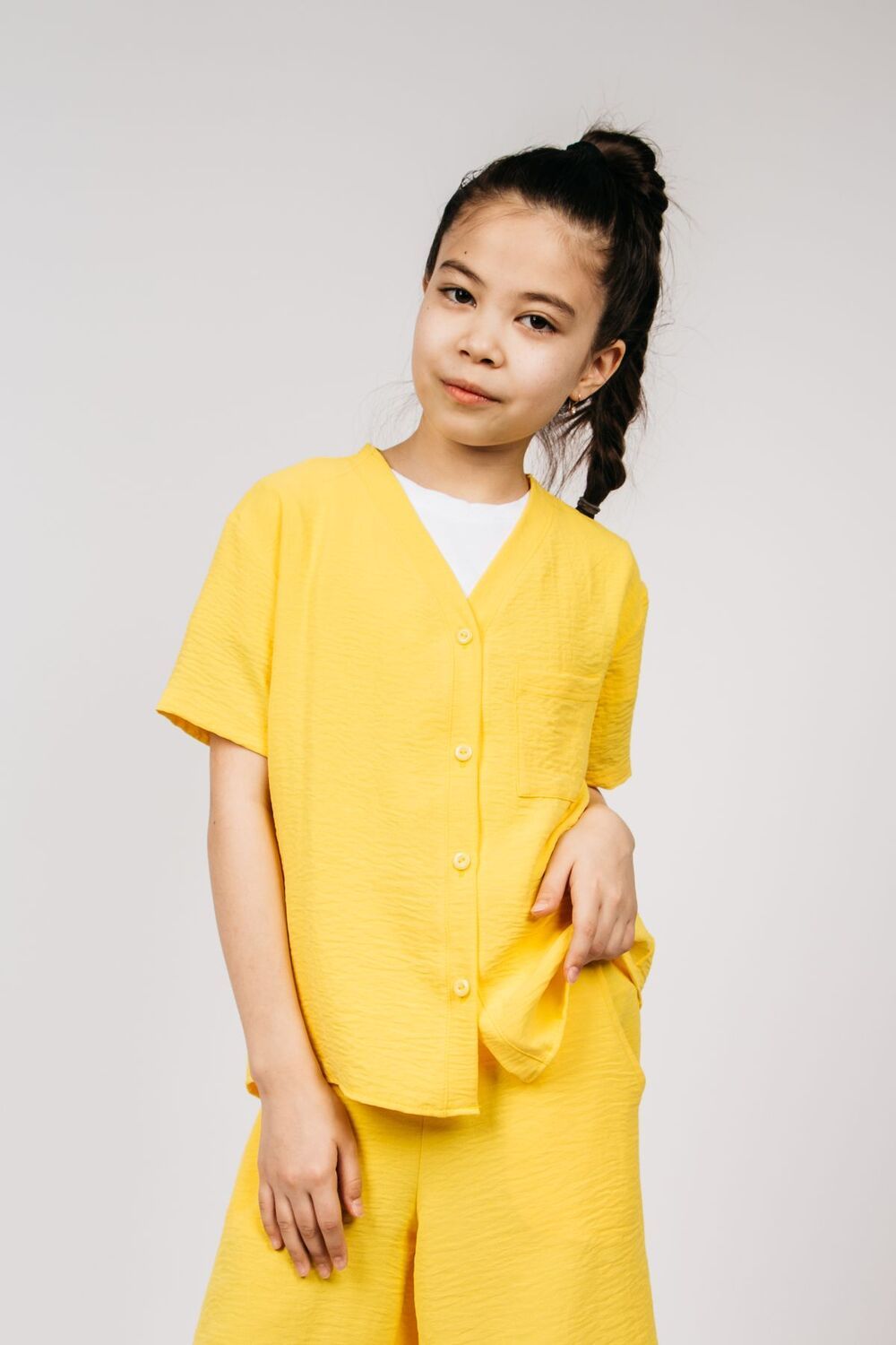 Рубашка для девочки 0610 - желтый