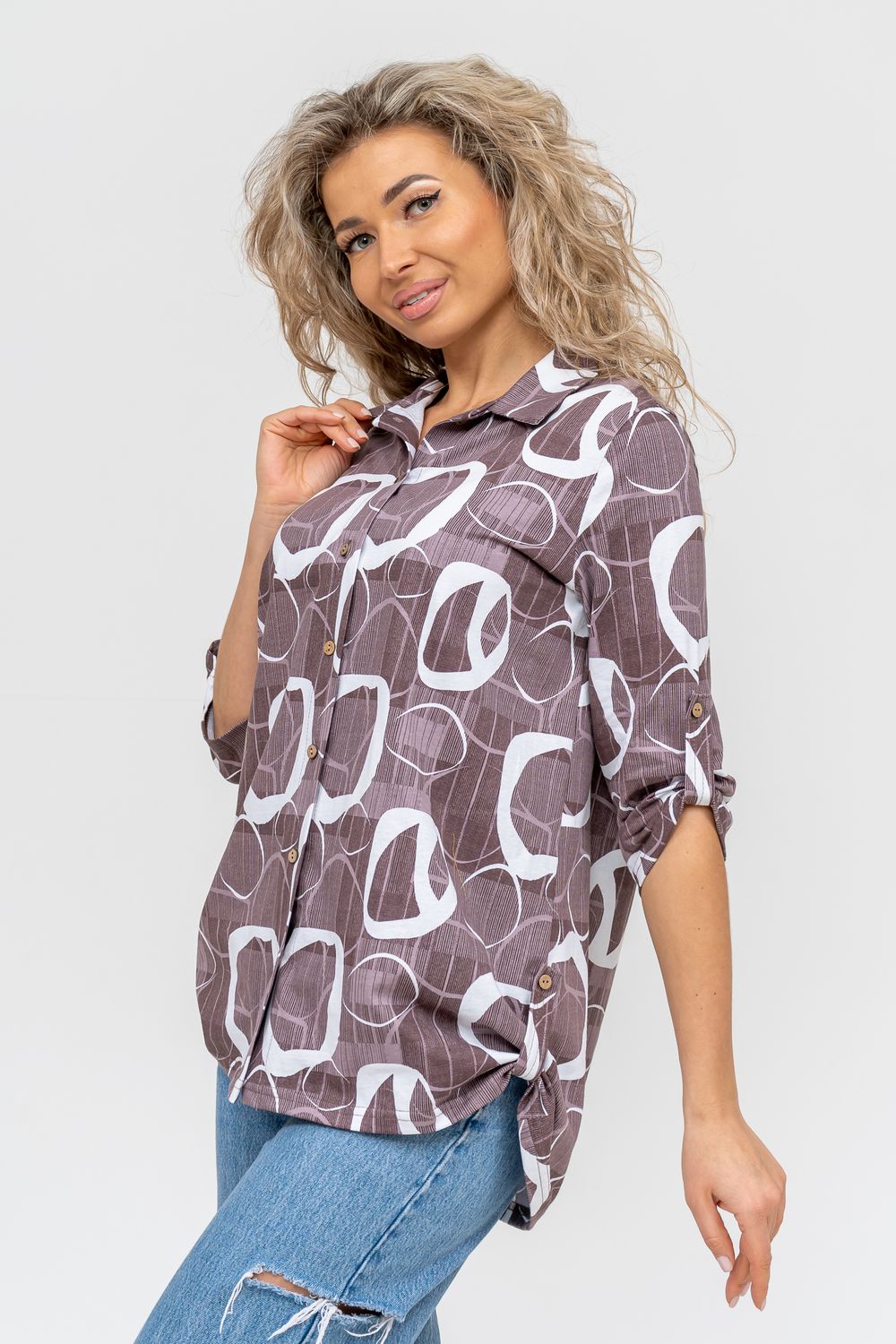 Туника 36723 - коричневый