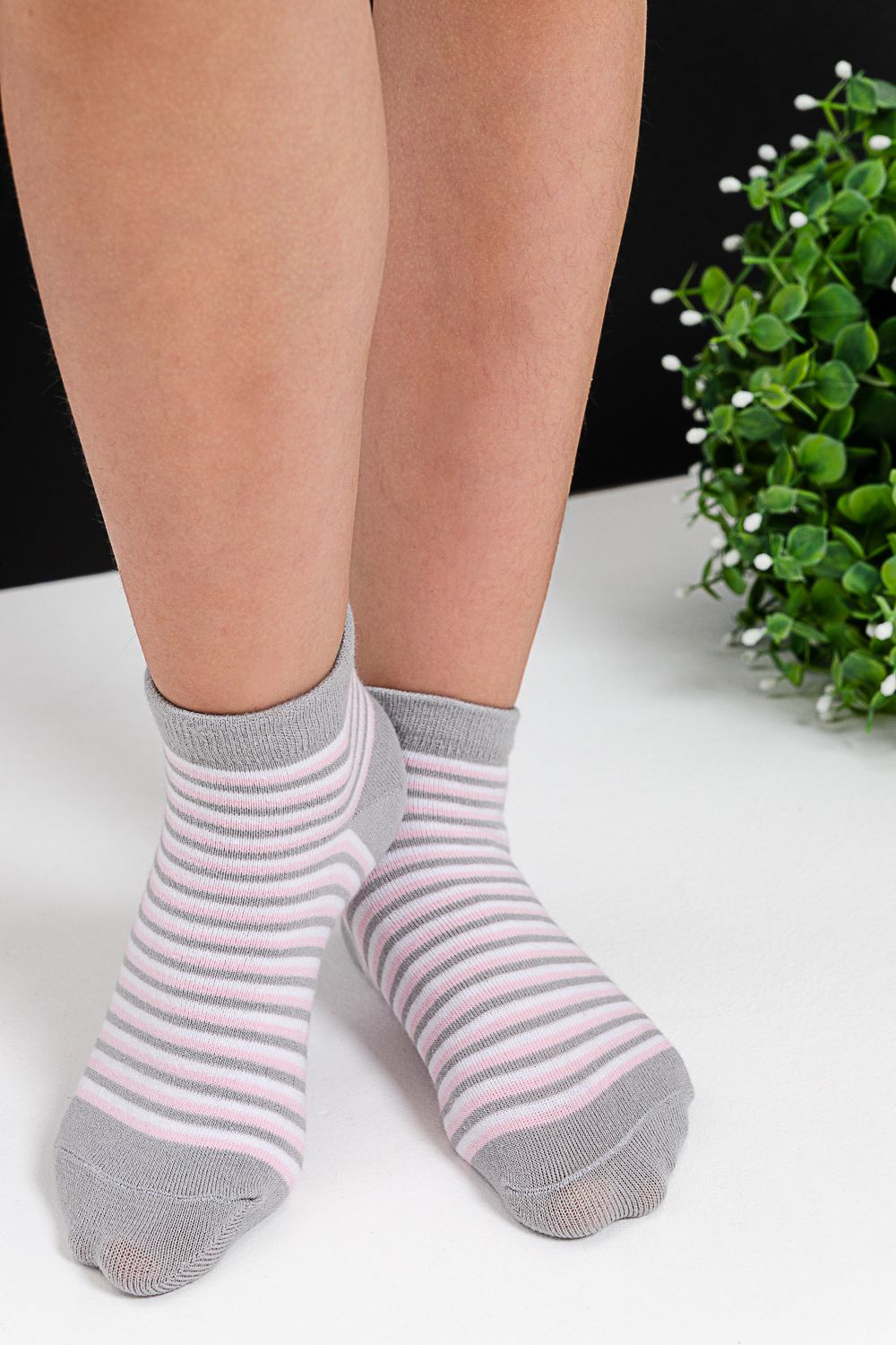 Носки детские Полосочка комплект 3 пары - серый