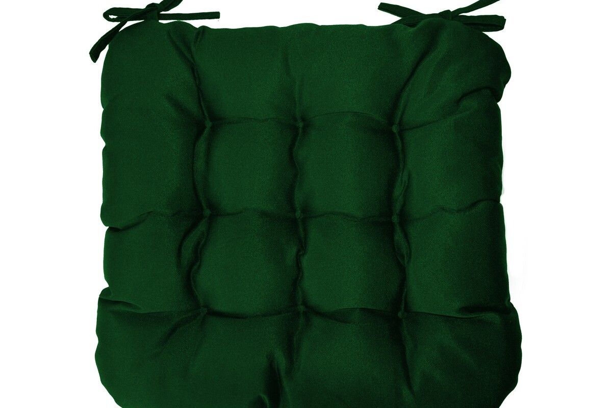 Подушка на стул с завязками Феникс - зеленый