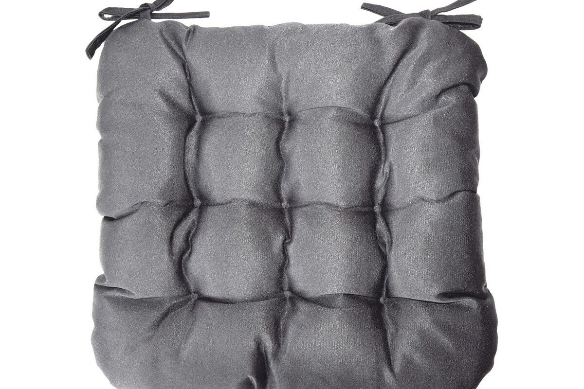 Подушка на стул с завязками Феникс - серый