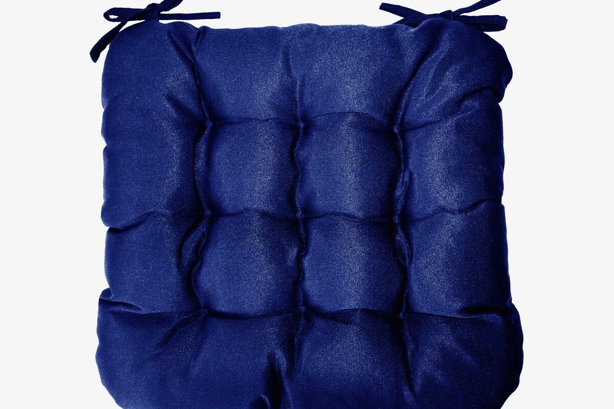 Подушка на стул с завязками Феникс - синий