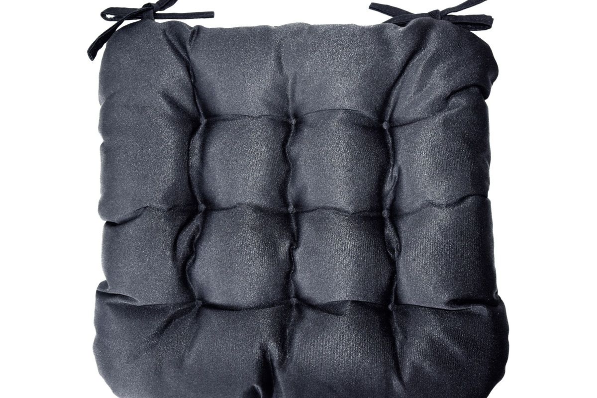 Подушка на стул с завязками Феникс - темно-серый