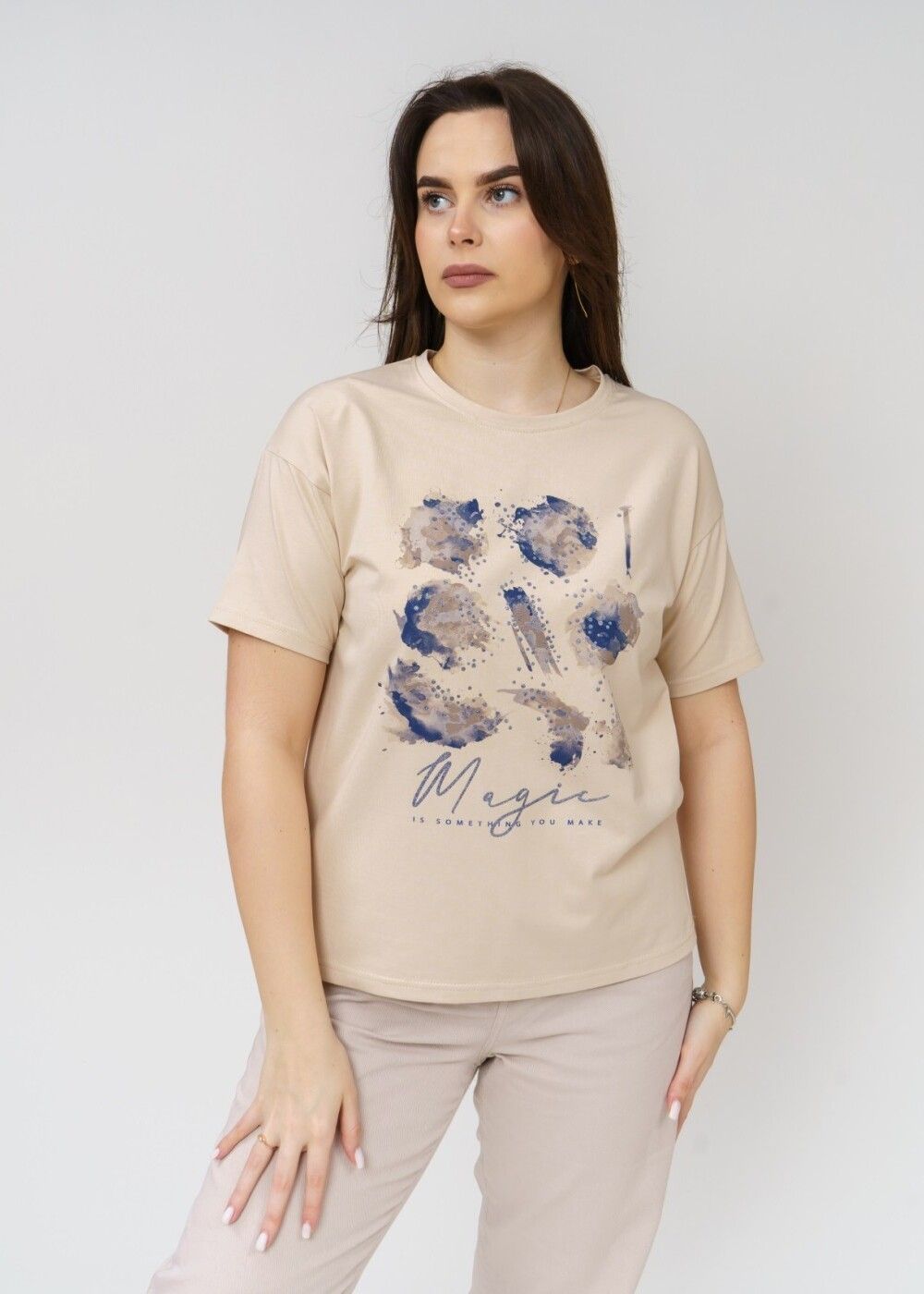 Футболка женская Элен - крем