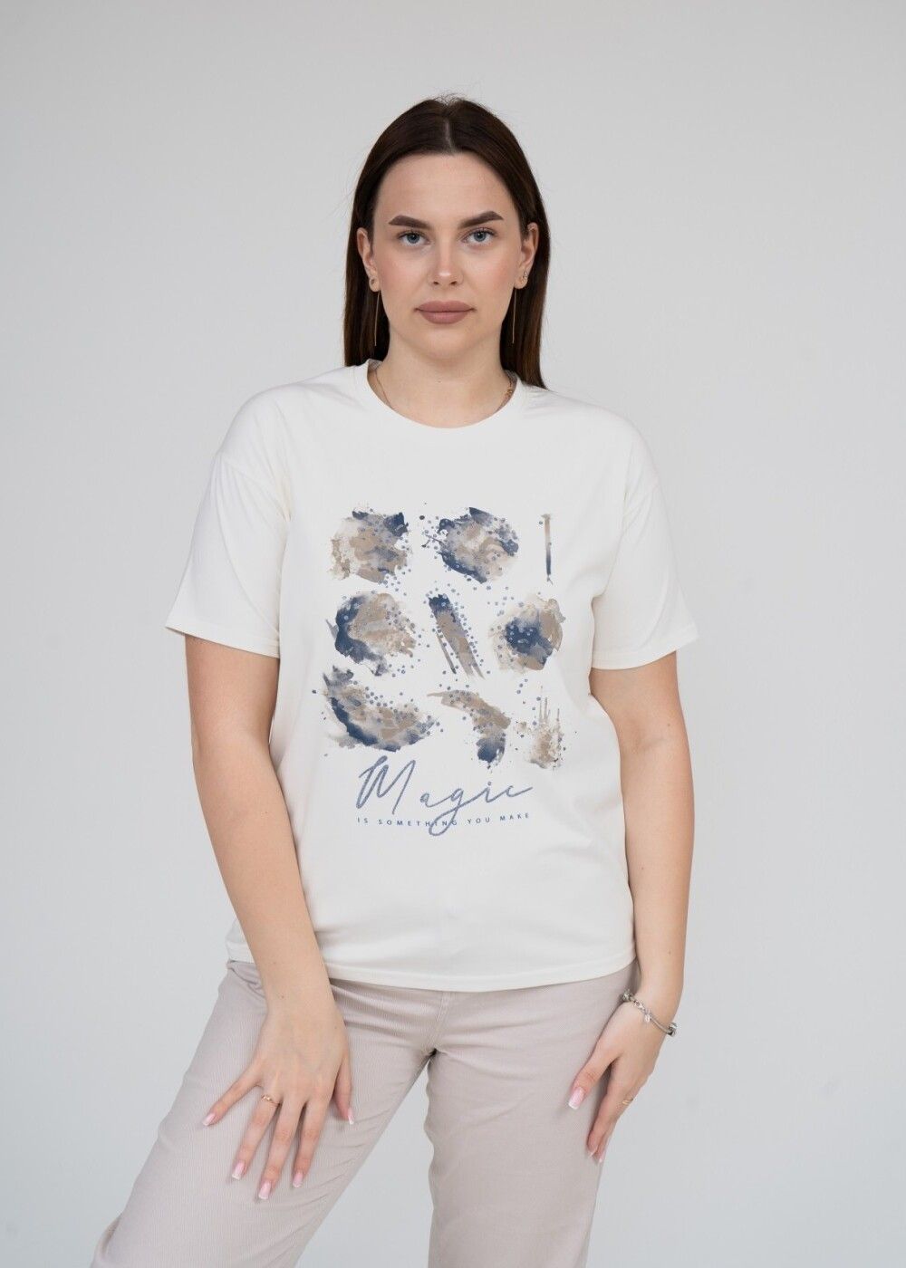 Футболка женская Элен - экрю