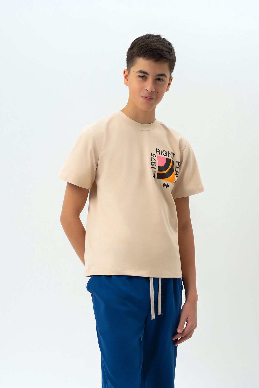 Футболка детская с принтом 377 - бежевый