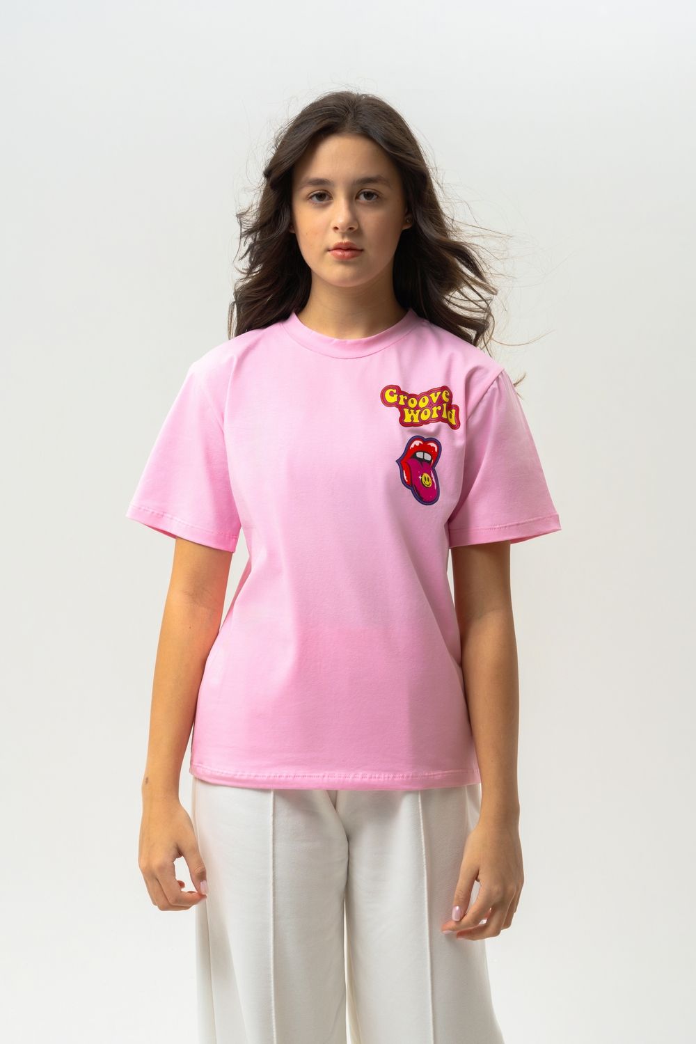 Футболка детская с принтом 377 - розовый
