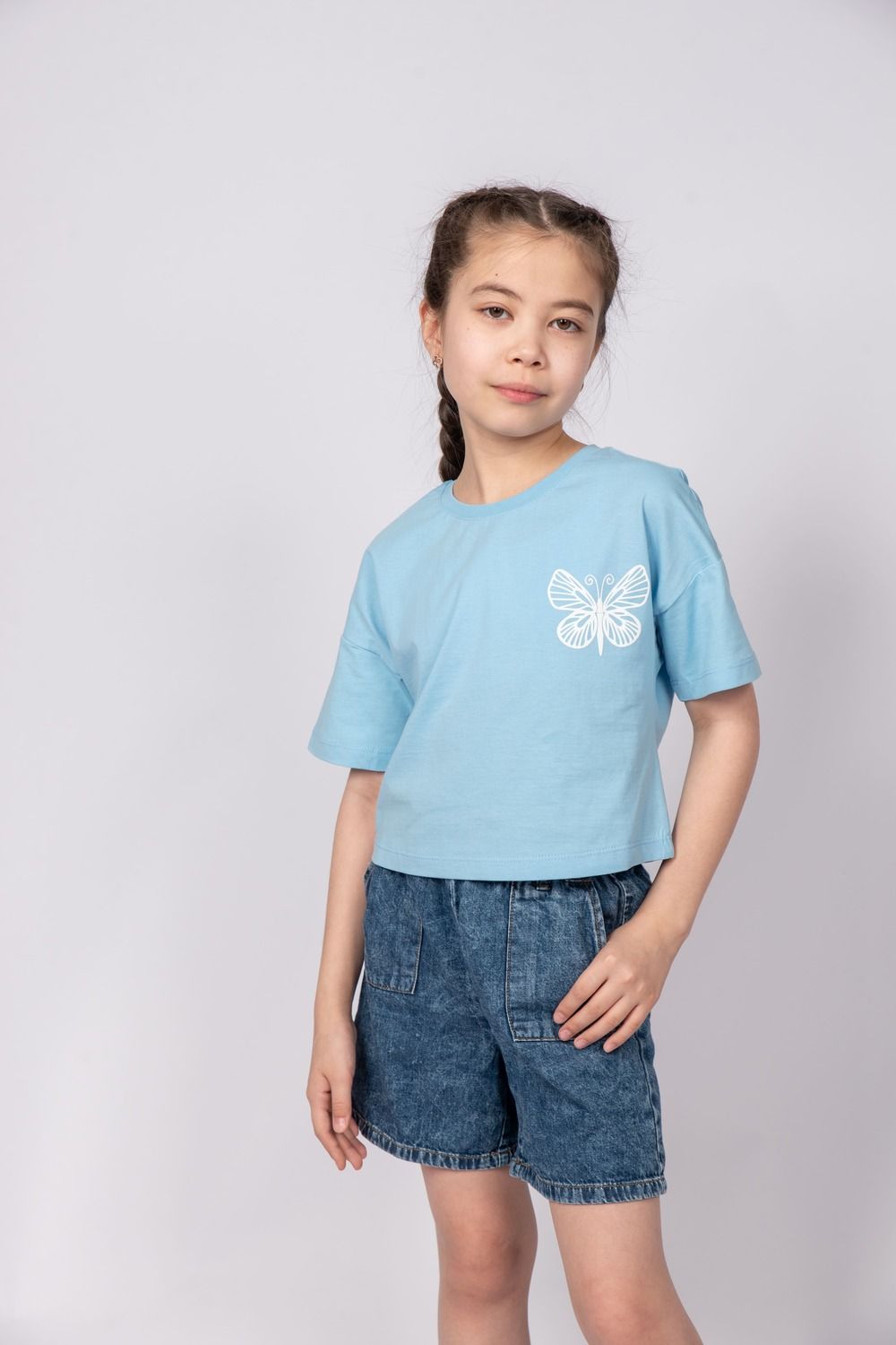 Футболка для девочки 51329 детская - нежно-голубой