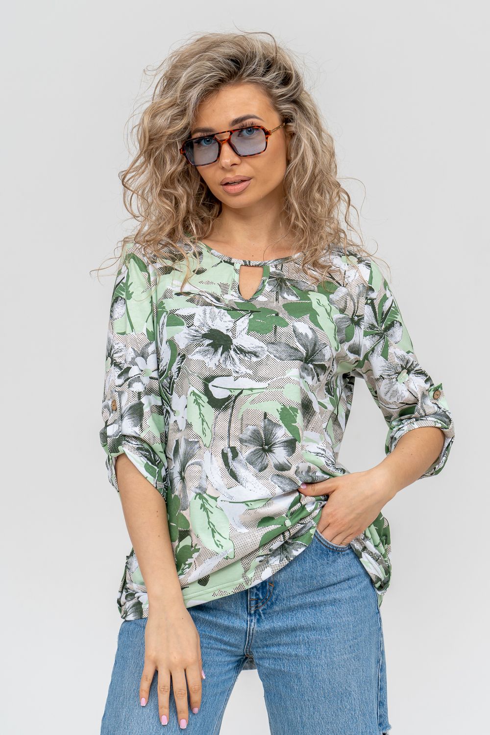 Туника 36756 - зеленый