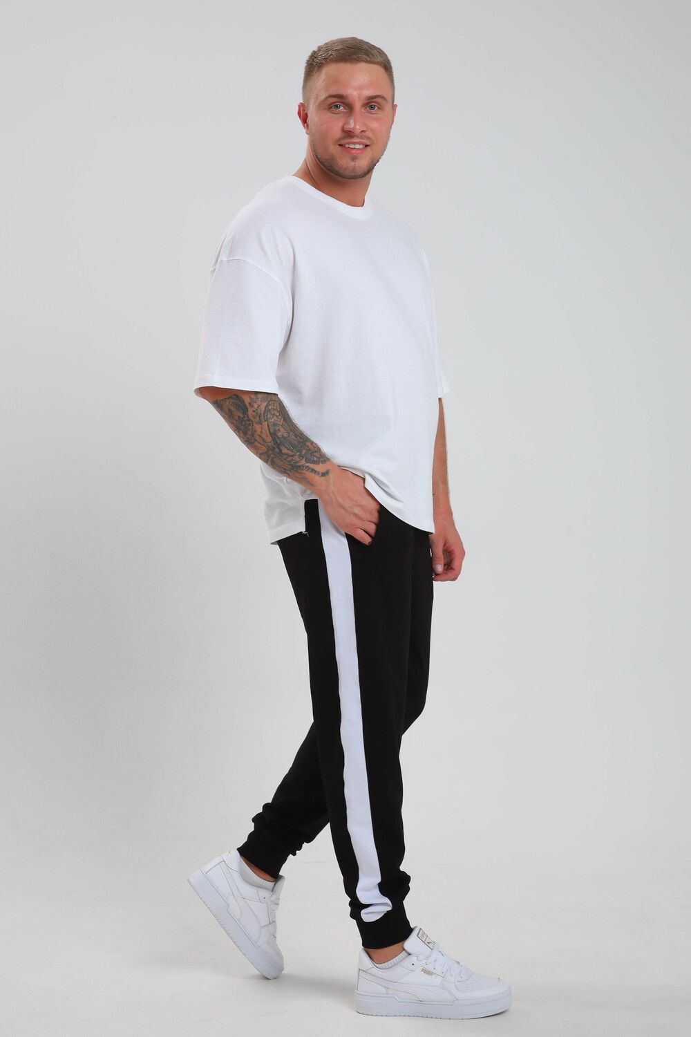 22286 Брюки мужские - черно-белый