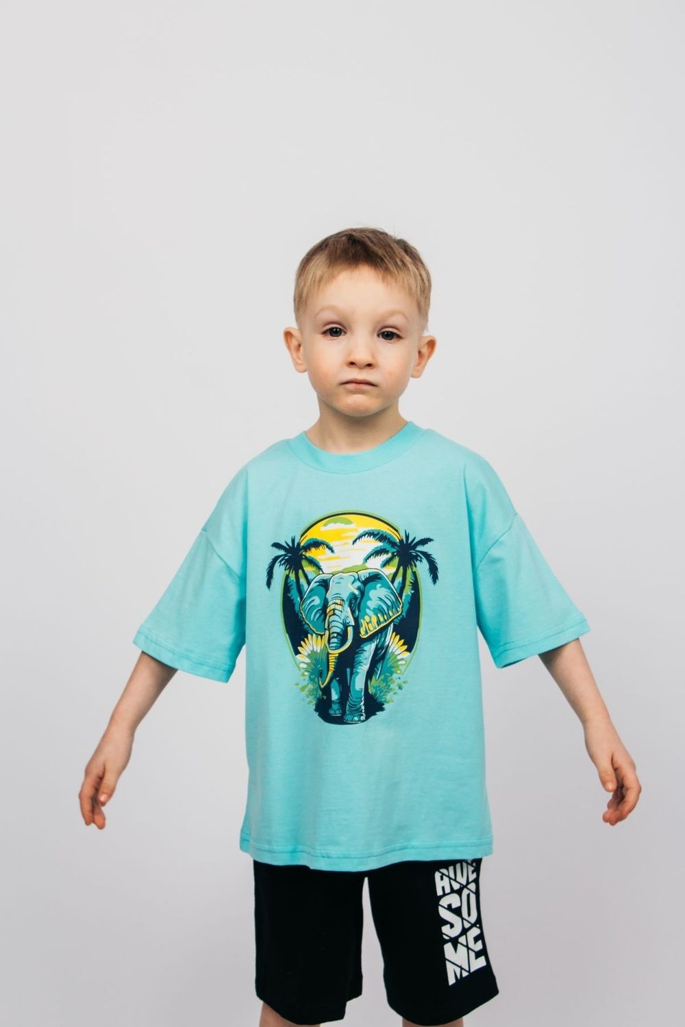 Футболка для мальчика 52359 детская - яр.бирюзовый