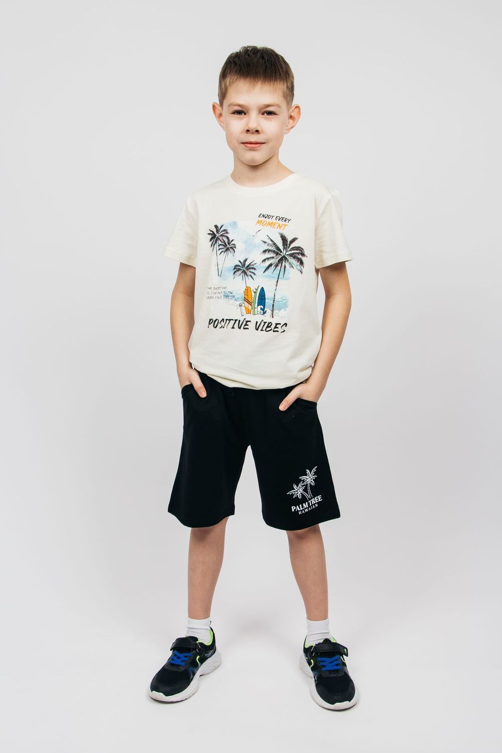 Футболка для мальчика 52370 детская - молочный