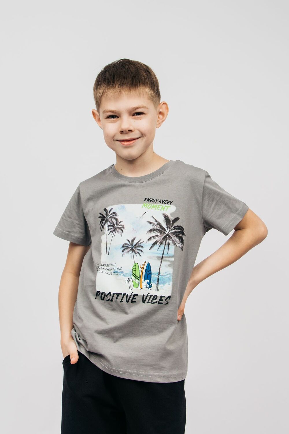 Футболка для мальчика 52370 детская - серый