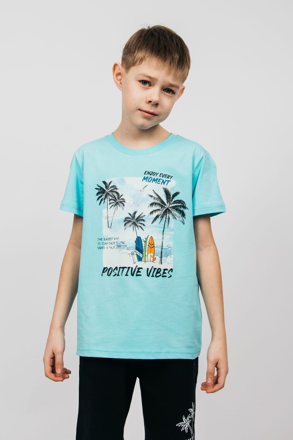 Футболка для мальчика 52370 детская - яр.бирюзовый